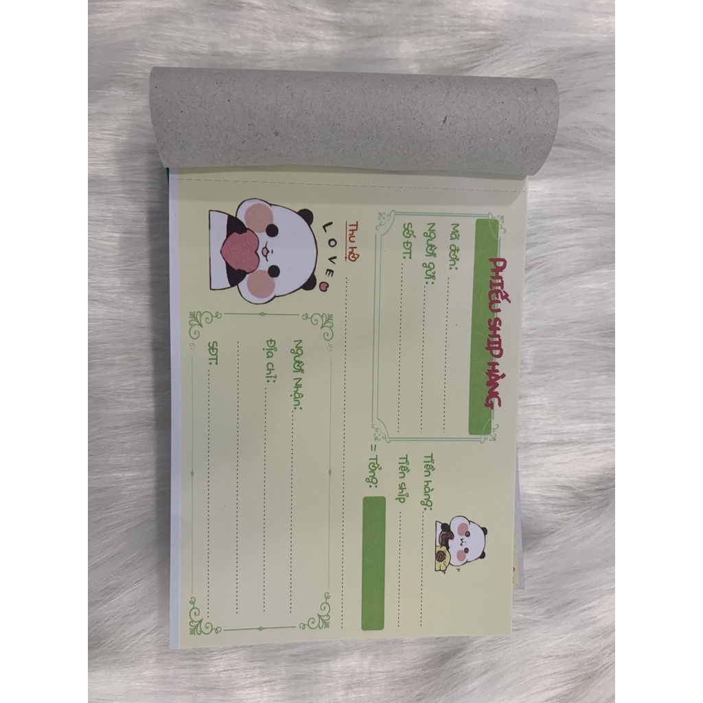 Phiếu giao hàng, phiếu ship hàng 100 tờ siêu cute ( giao ngẫu nhiên màu )
