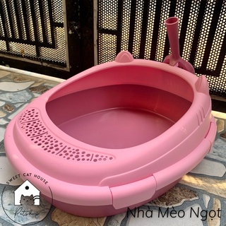 Khay vệ sinh mèo lớn thành cao cho mèo YEE DOG (TẶNG KÈM XẺNG) | Nhà Mèo Ngọt