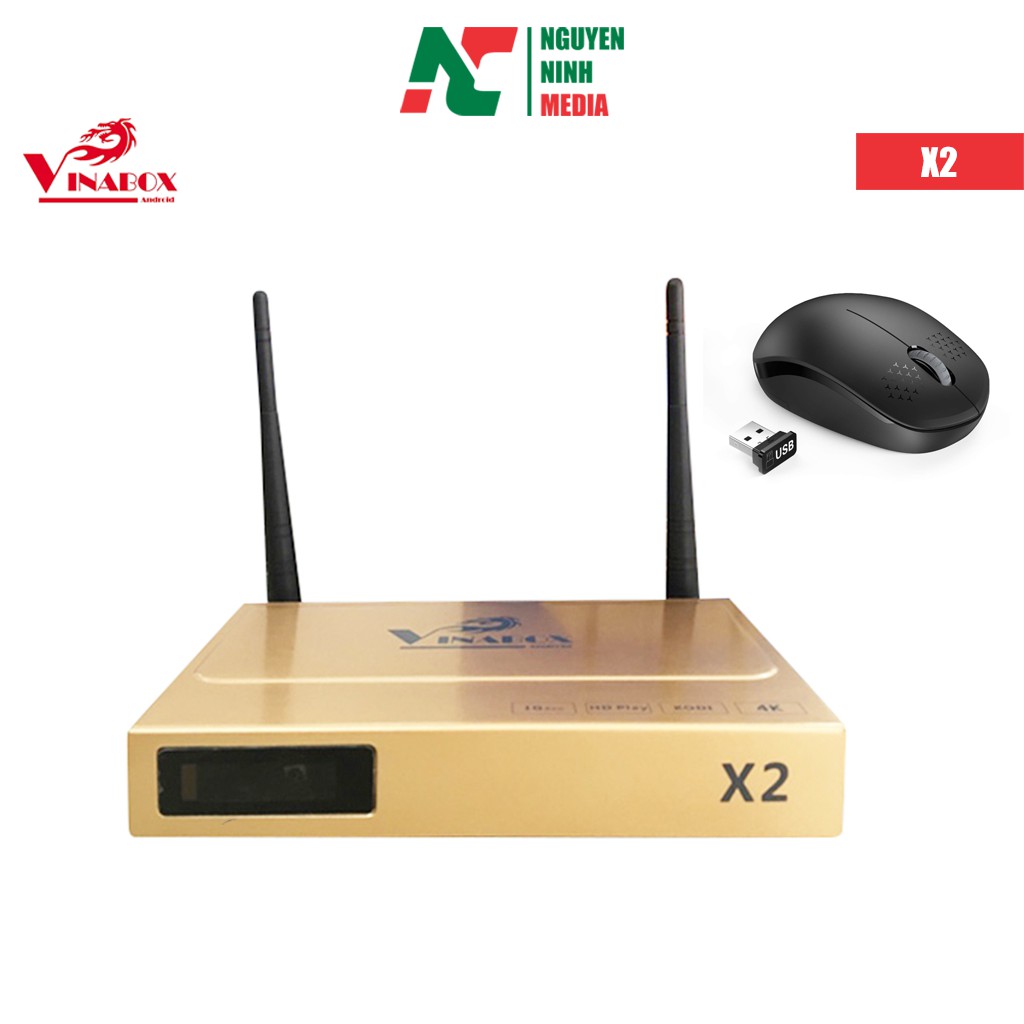 [Mã 159ELSALE hoàn 7% đơn 300K] (Tặng Chuột) ĐẦU ANDROID TV BOX VINABOX X2 - Hàng Chính Hãng