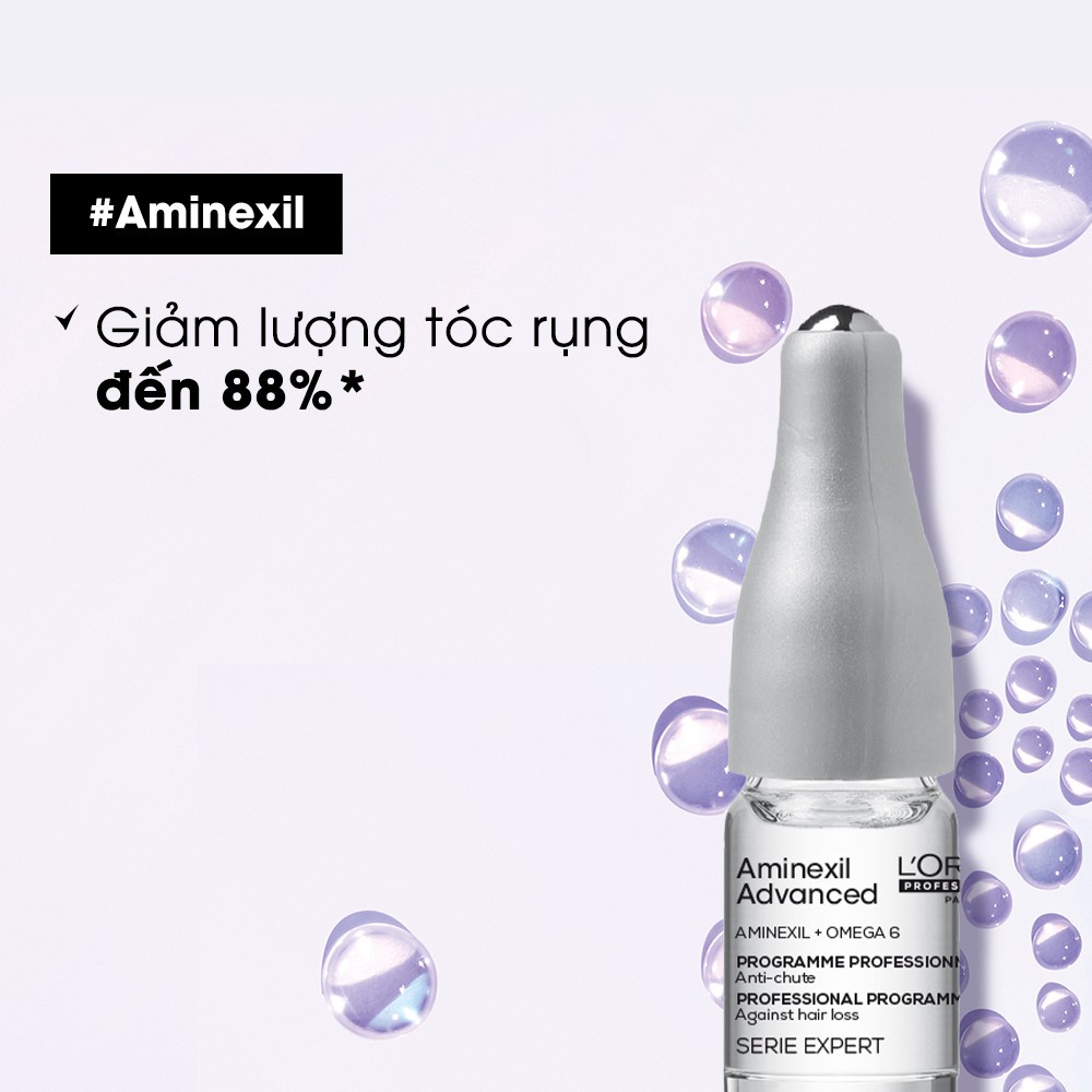 [New 2021] Tinh chất giảm rụng tóc L'oreal Professionnel Serie Expert Aminexil Advanced (10 lọ x 6ml)