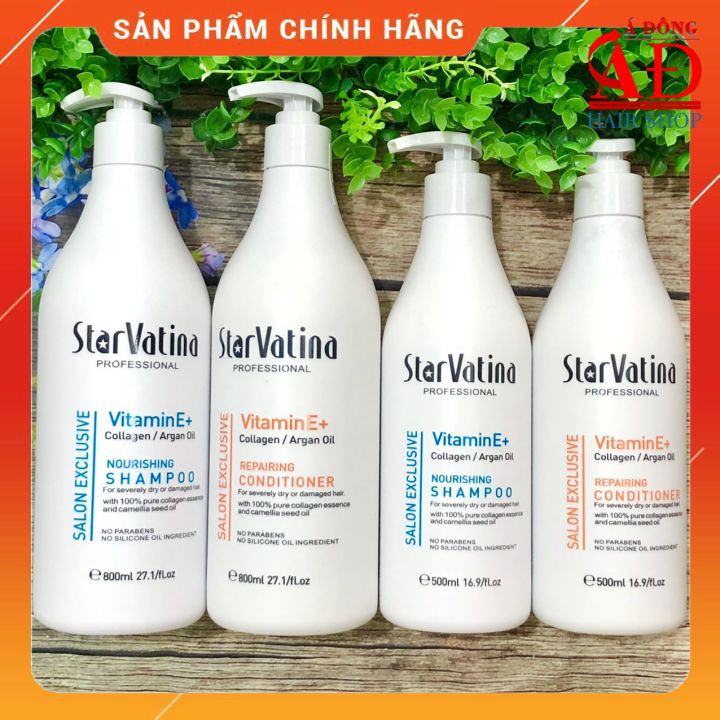 [Vatina chính hãng] Dầu gội xả StarVatina dưỡng sinh siêu tái tạo tóc hư tổn Spain