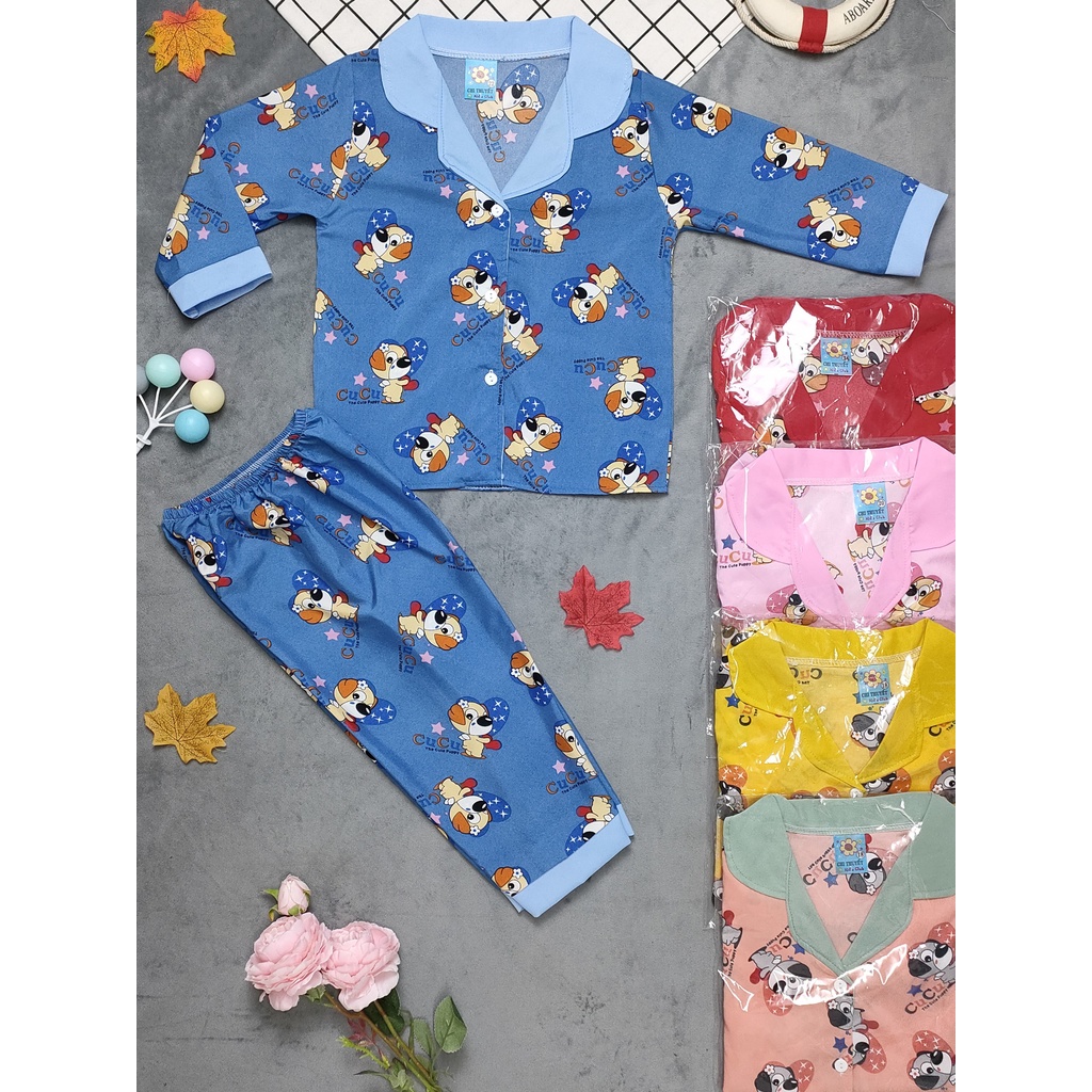 Bộ pijama lụa bé (14-18kg) (giao màu ngẫu nhiên)