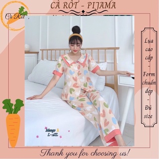🌾 (FULLSIZE 40-75KG) ĐỒ BỘ PIJAMA MẶC NHÀ, SAU SINH LỤA  QUẦN DÀI CẬN CẢNH🌾