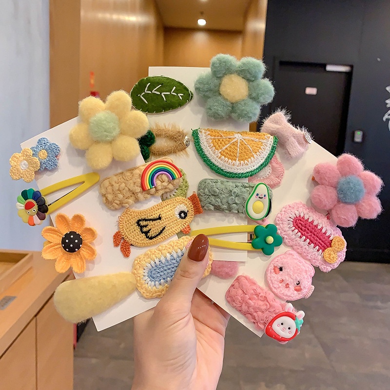 Bộ 8 cái kẹp tóc nơ nhung phong cách thu đông xinh xắn cho nữ