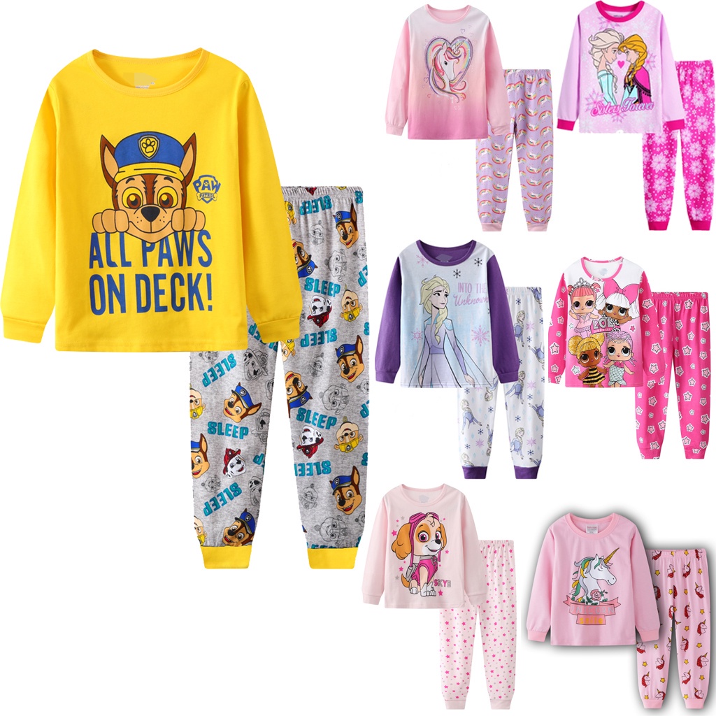 Bộ Đồ Ngủ Dài Tay In Hoạt Hình Paw Patrol Dễ Thương Cho Bé Từ 1-7 Tuổi