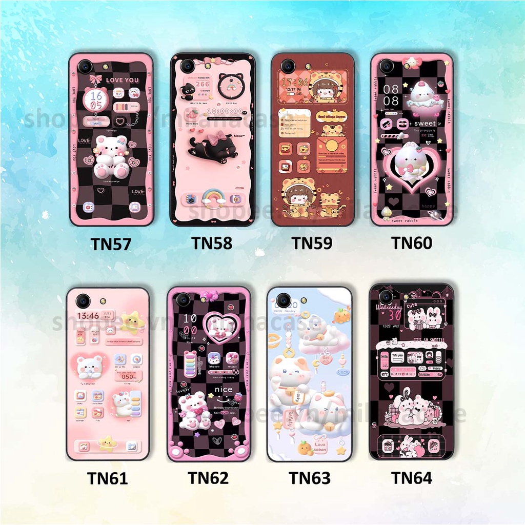 Ốp Oppo F1s / F3 / F3 Lite / F3 Plus hình đồng hồ icon gấu mèo cute cực dễ thương ngộ nghĩnh