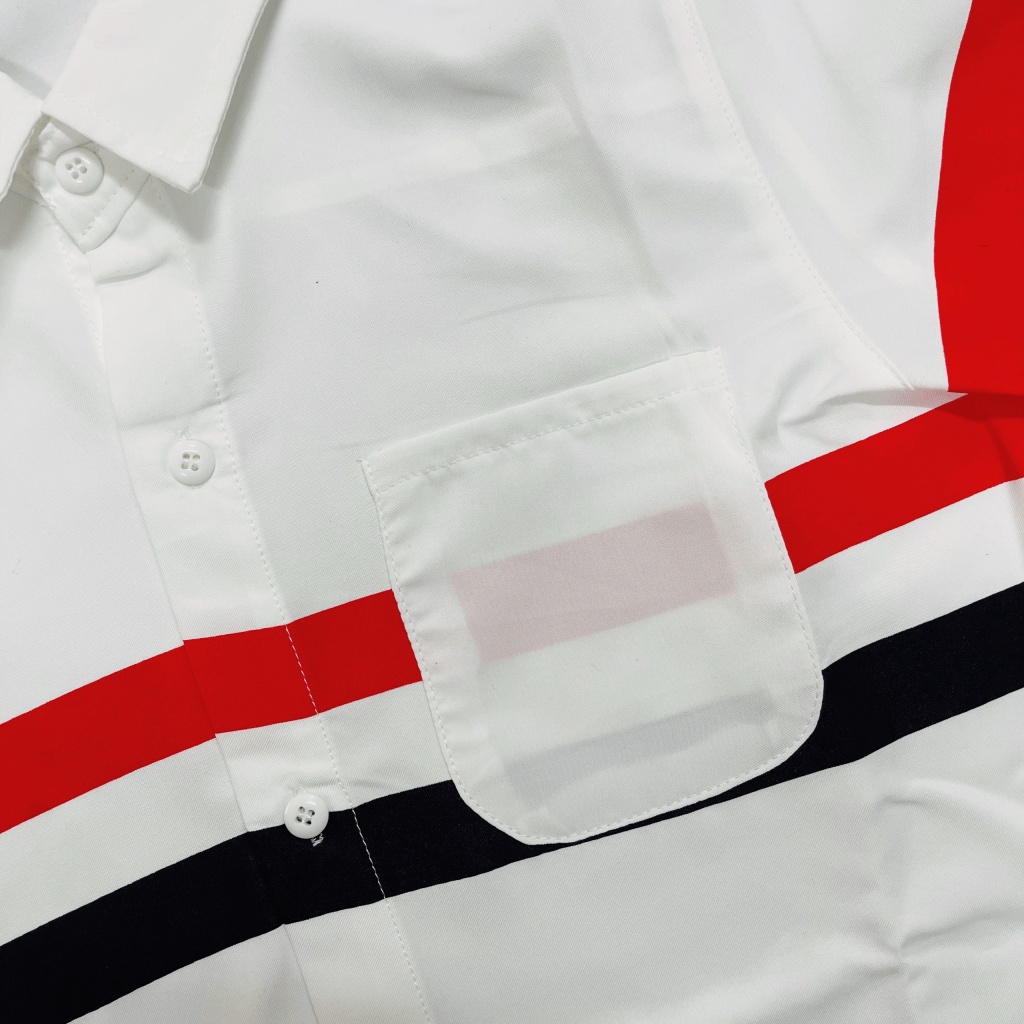 Áo Sơ Mi Nam Tay Dài Vải Lụa Cao Cấp Phối Sọc Kèm Túi Phong Cách Hàn Quốc Sang Trọng [NEW UNISEX]