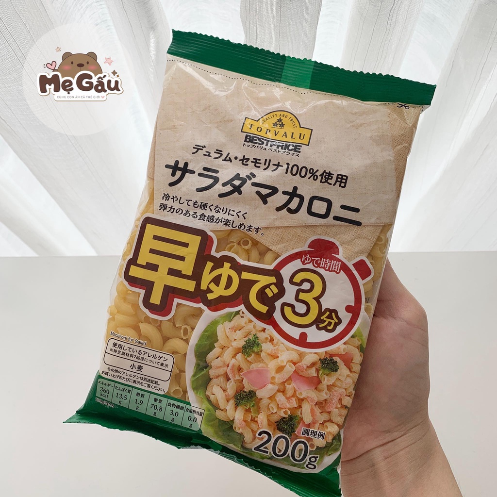 Nui macaroni Topvalu Nhật (Date 07/2023)- cho bé từ 10m+