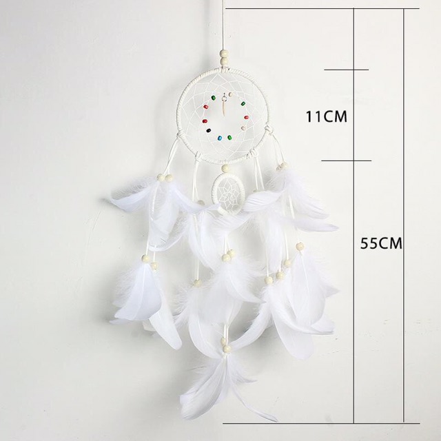 [ CÓ ĐÈN LED ] - Dreamcatcher 2 tầng gắn lông vũ ( HÓT )