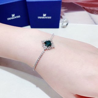 Lắc tay Swarovski nạm đá xanh ngọc 💯 Chính hãng