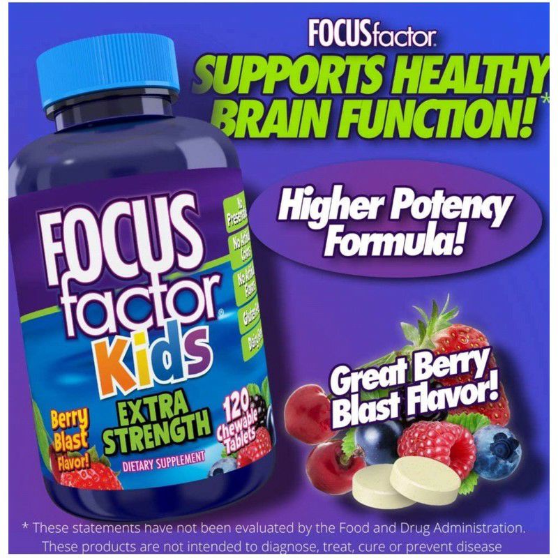 [Date 2024] Kẹo dẻo hỗ trợ trí não, hệ miễn dịch cho trẻ Focus Factor Kid 60 viên
