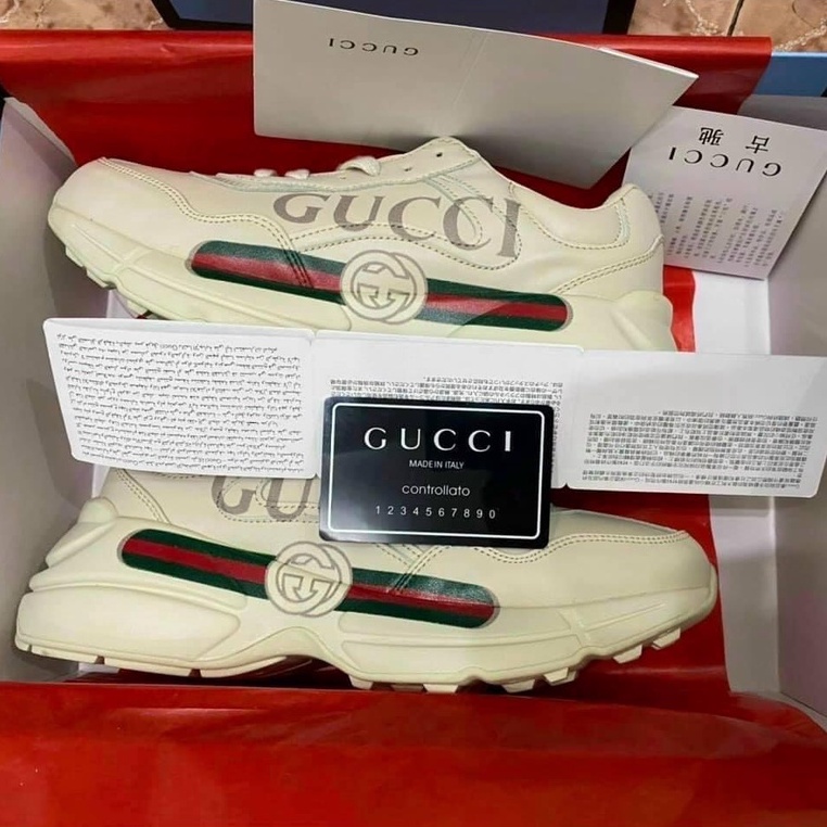 Giày thể thao sneaker Gucci rhyton đế cao hộp xanh, dành cho nam nữ (tặng box bảo vệ) | BigBuy360 - bigbuy360.vn