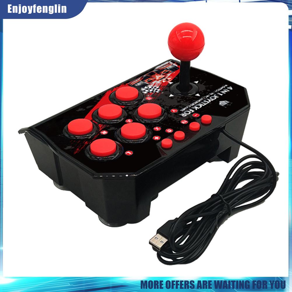 （Enjoyfenglin） 4-in-1 USB Wired Game Joystick Retro Arcade Station TURBO Games Console Rocker