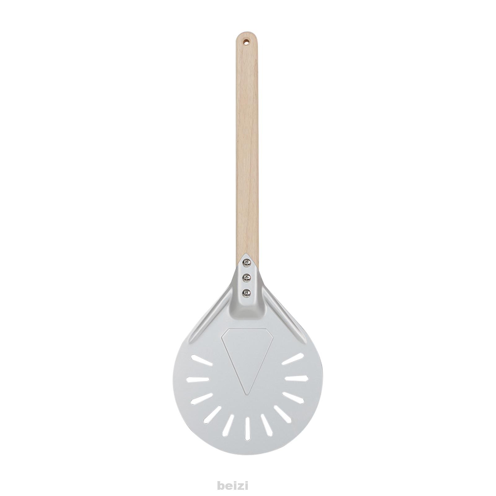 Professional Restaurant Wood Handle Home Kitchen Easy Clean Non Slip Round Perforated Pizza Peel