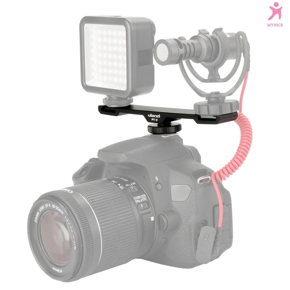 Đế hai Hot Shoe Ulanzi PT-2 cho máy ảnh DV DSLR mic đèn led