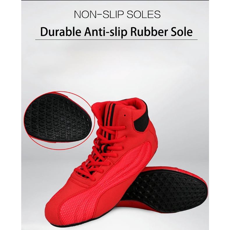 Giày Bốt Boxing Thoáng Khí Trọng Lượng Nhẹ Chống Trượt Cho Nam Nữ Size 35-46 Mới