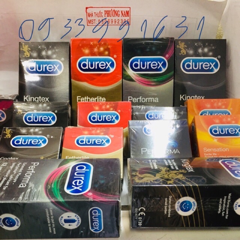 (Che tên sản phâm) Bao cao su DUREX nhiều loại-Hàng chính hãng