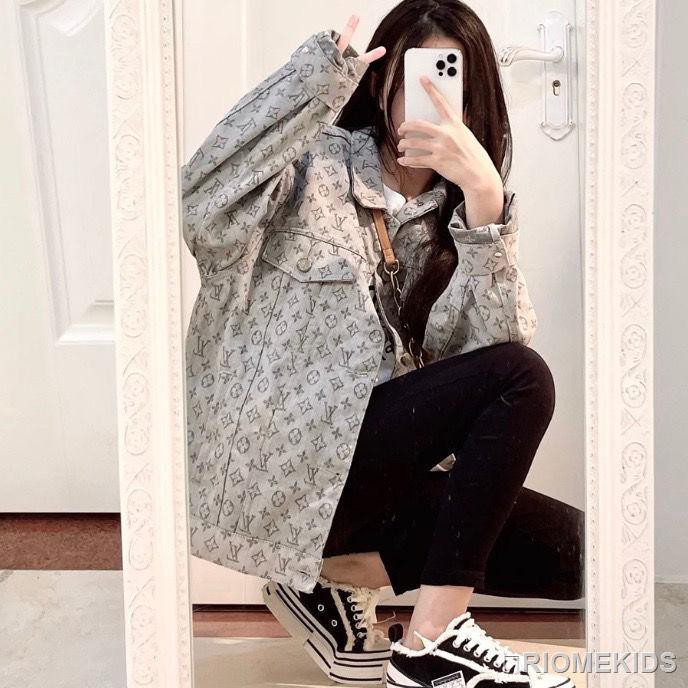 Áo Khoác Jean Tay Dài Thời Trang Dành Cho Nữ