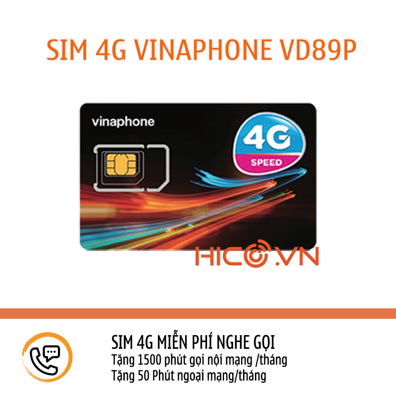 Sim 4G Vinaphone 60GB/Tháng Nghe Gọi Tẹt Ga, có sẵn dung lượng tháng đầu tiên