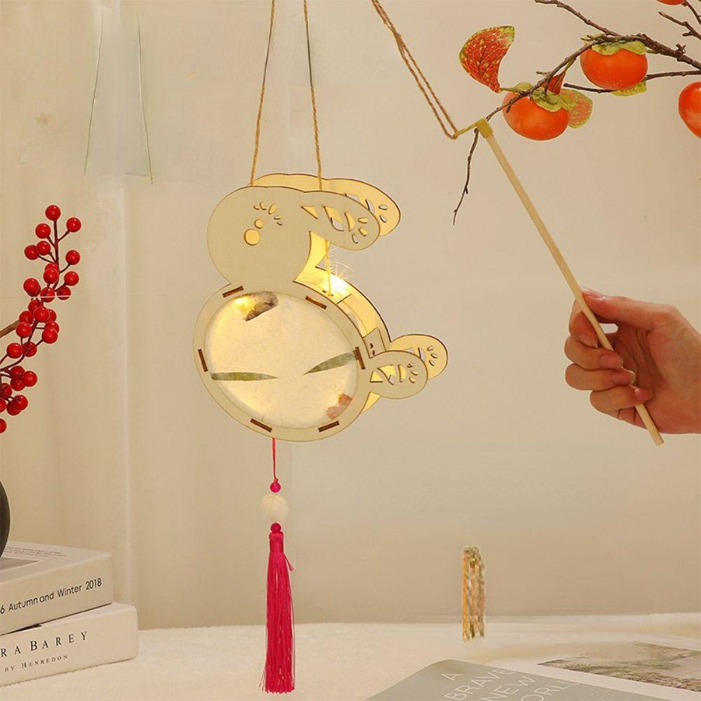 Lồng Đèn Treo Hình Thỏ / Hoa Cỏ Truyền Thống Trang Trí Lễ Hội Mùa Thu DIY