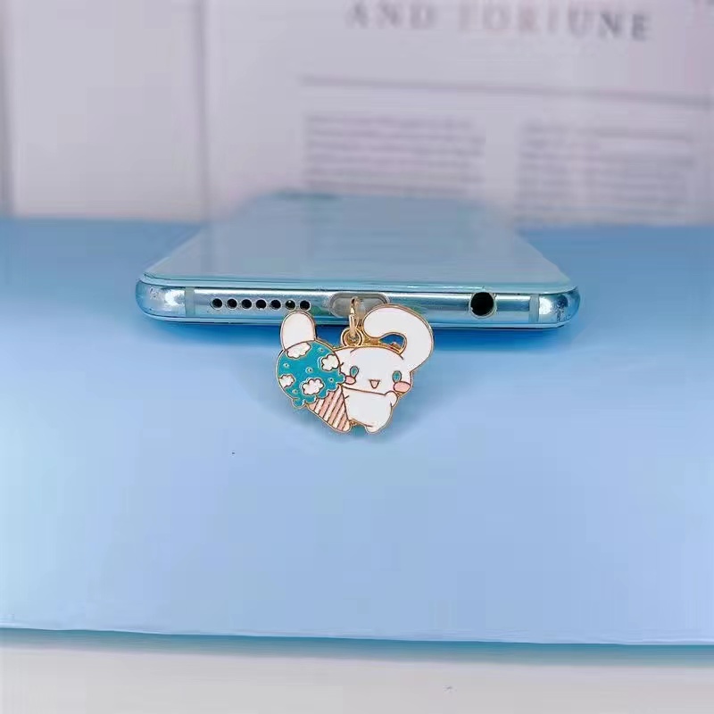 Anime cute dây đeo điện thoạisanrio kuromi Cinnamoroll Melody nút bịt cổng sạc điện thoại dễ thương chống bụi móc khóa iphone samsung oppo type c Phụ Kiện Trang Trí