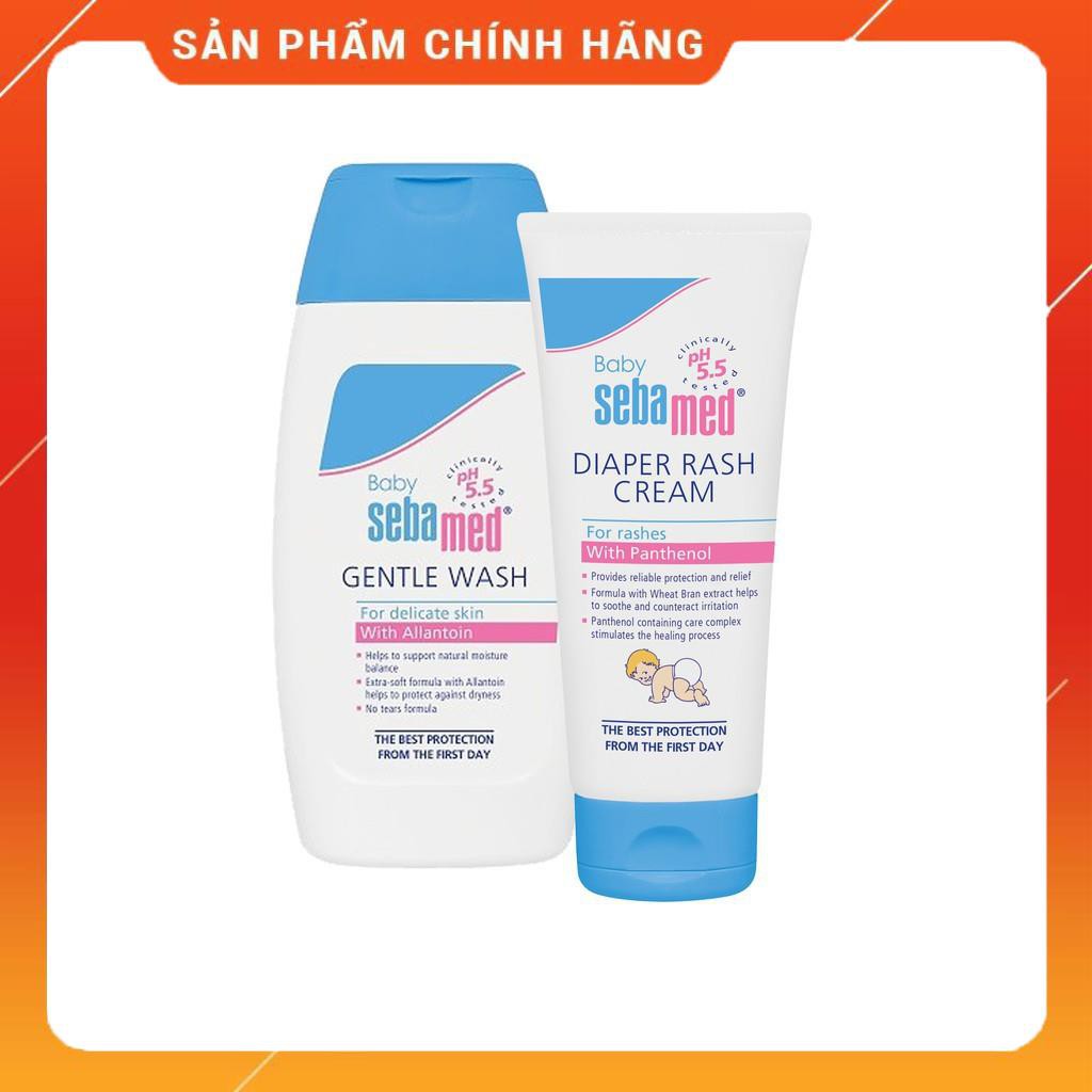 Combo cho bé Sữa Tắm Gội Dịu Nhẹ Toàn Thân Sebamed pH5.5 (SBB08) + Kem Ngăn Ngừa Hăm Tã pH5.5 (SBB03B)