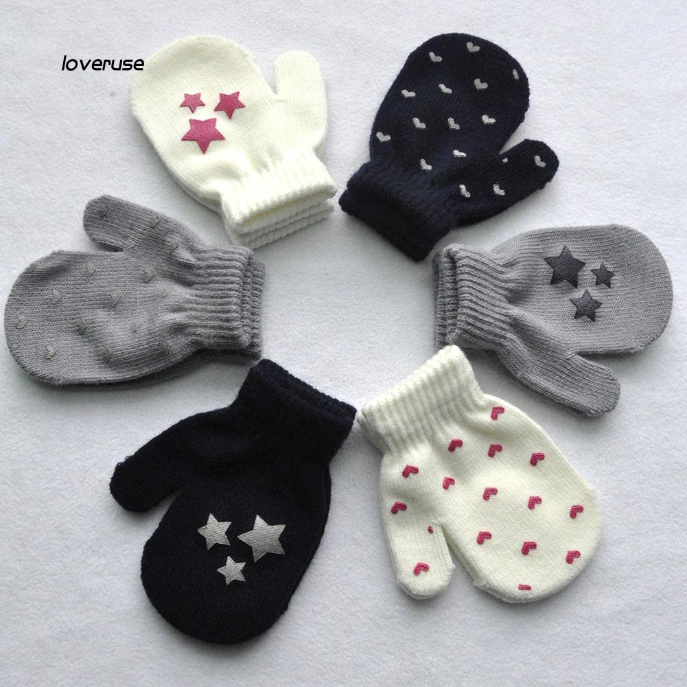 Găng tay len dày ấm áp hình ngôi sao dễ thương cho bé