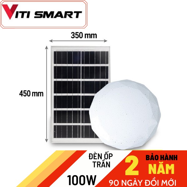 [CHÍNH HÃNG] Đèn năng lượng mặt trời ốp trần trong nhà chính hãng Viti Smart 100w.Bảo hành 2 năm