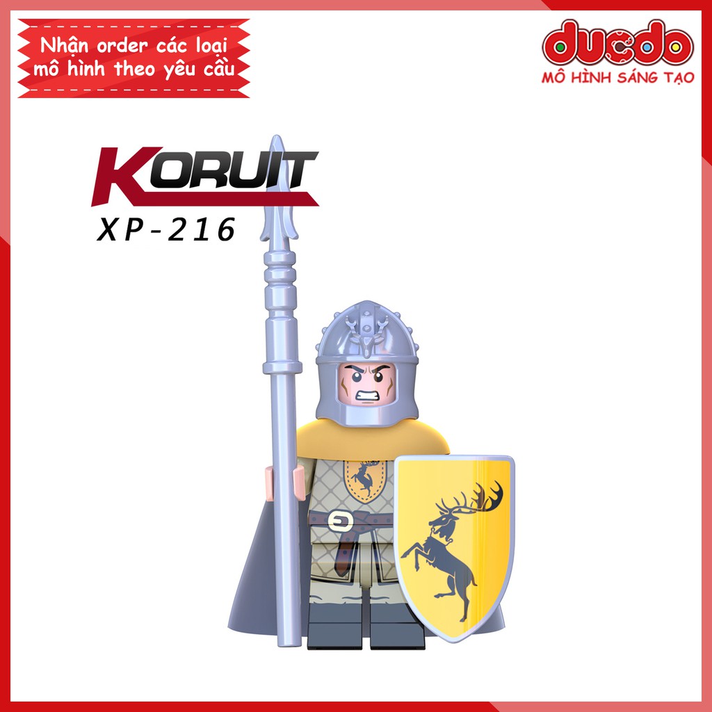 Minifigures lính trung cổ Trò chơi vương quyền - Đồ chơi Lắp ghép Xếp hình Mini Game of Thrones Koruit Mô hình KT1029