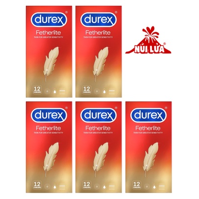 Combo 5 Hộp Bao cao su SIÊU MỎNG Durex Fertherlite - 60 cái