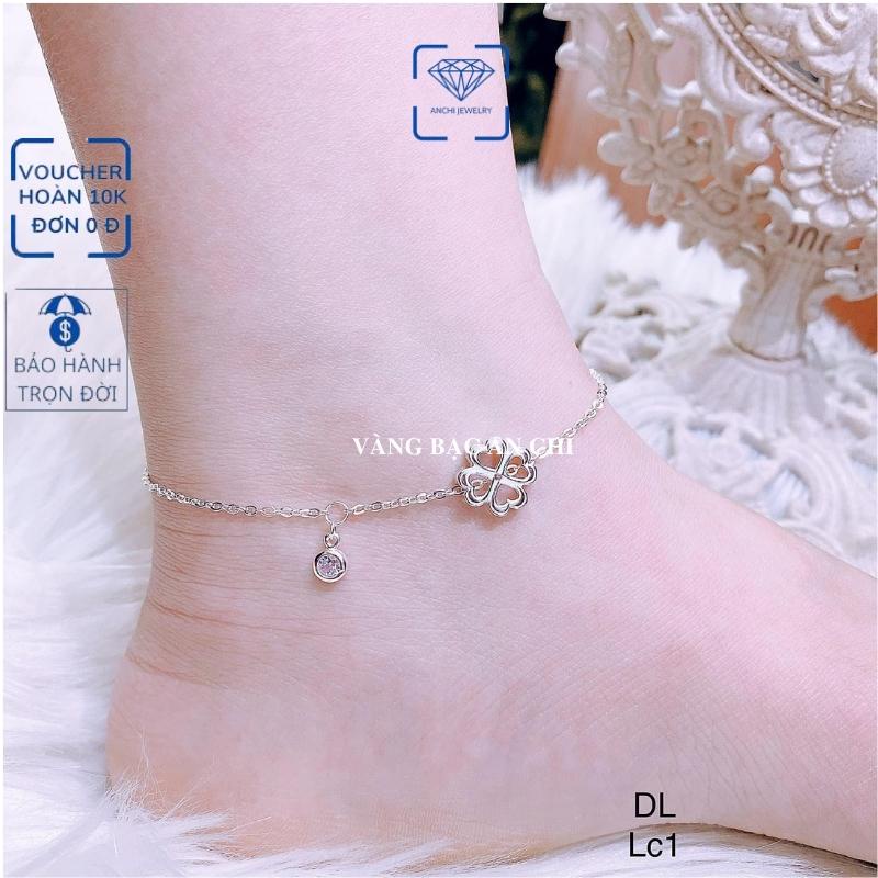 Lắc chân nữ bạc ta mix chuông , chuồn chuồn , túi tiền , quả lắc , bông hoa , ngôi sao, Anchi jewelry