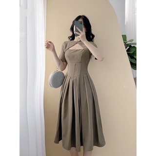 Đầm Váy xòe ly dưới dáng dài xòe ly công sở, thanh lịch Hila V1324