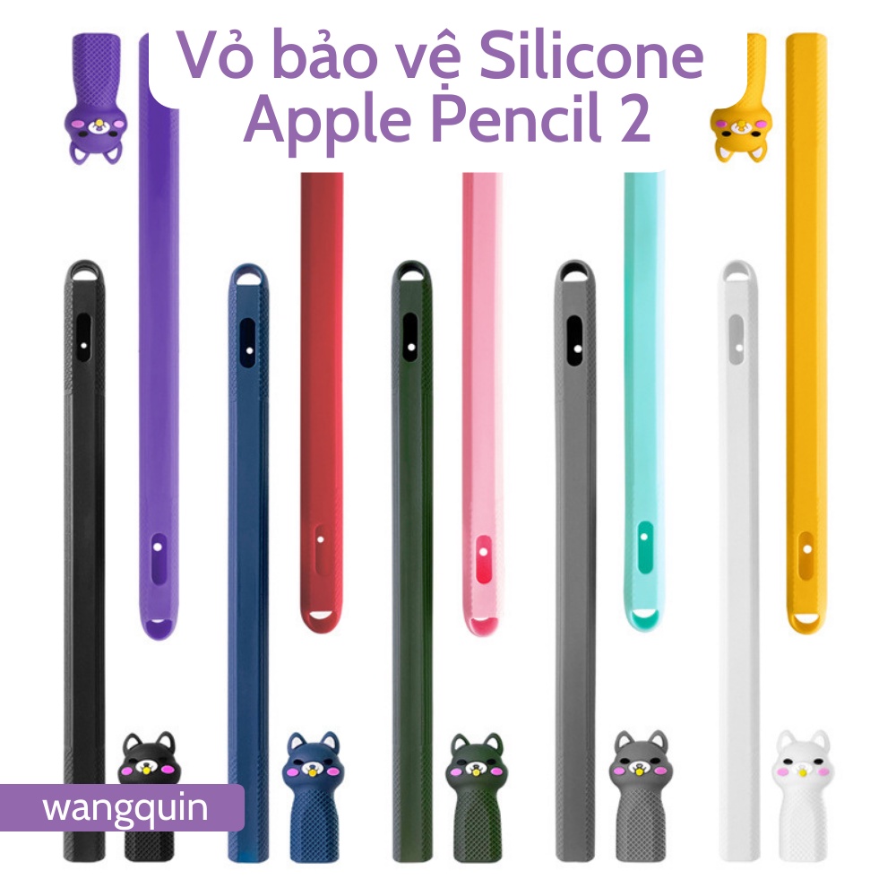 Sẵn HCM - Vỏ ốp Case bảo vệ bút cảm ứng cho Apple Pencil Gen 1 và 2 Silicon cao cấp Tiện lợi dễ sử dụng Siêu mỏng đủ màu