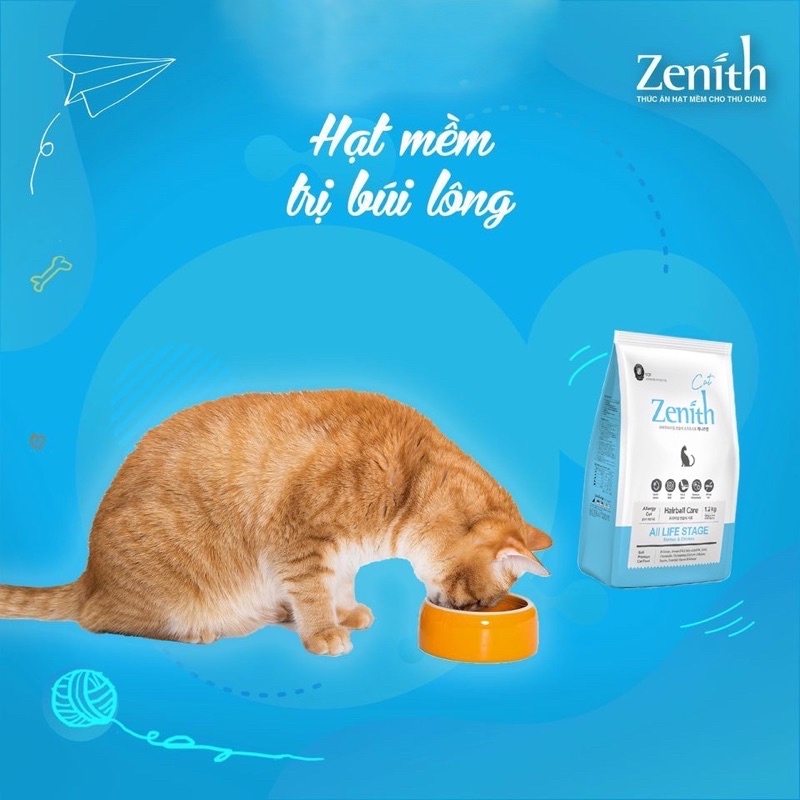 Hạt Zenith cho mèo, Hạt mềm Zenith cho mèo mọi lứa tuổi giúp tiêu búi lông hiệu quả