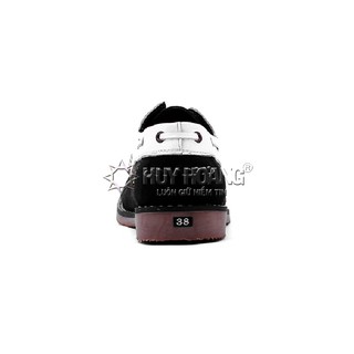 Giày nam da bò màu trắng phối đen PH7166