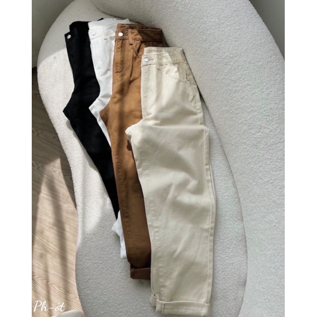 Quần baggy jean trơn 1 khuy hàng L1