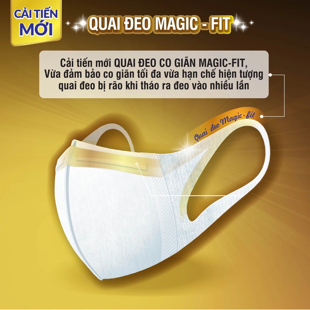 Gói 5 Miếng Khẩu trang Unicharm 3D Mask Max Block Nhật Bản nẹp mũi siêu bảo vệ size M ngăn bụi mịn