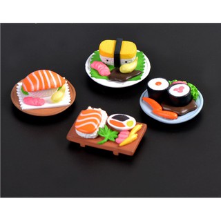 Mô hình món ăn sushi kích thước 1.7 x 4.8cm để trang trí tiểu cảnh, bonsai, nhà búp bê(SMD-69)