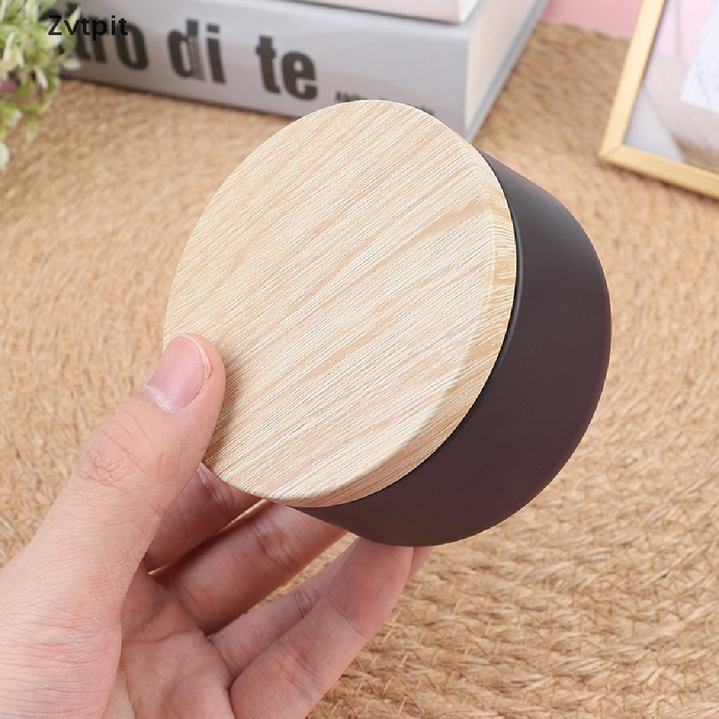 Hộp đựng nến bằng thiếc họa tiết vân gỗ