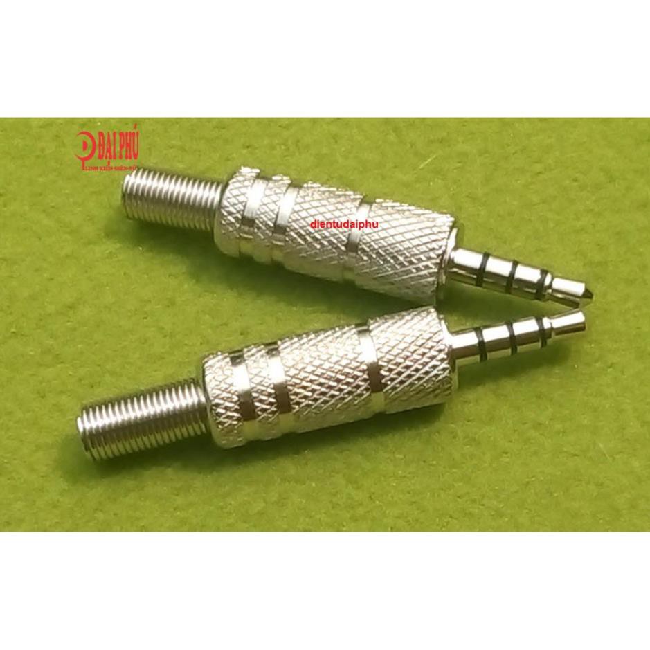 Combo 2 Jack 3.5 3 vạch đen kim loại bạc