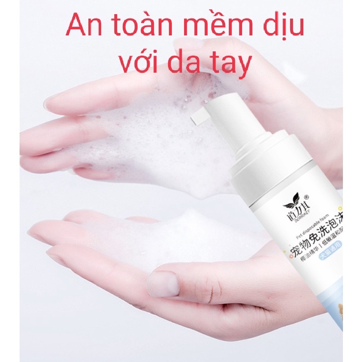 *Hoả tốc* Sữa tắm khô cho chó mèo DorriKey an toàn, khử khuẩn, không cần Rửa Lại 200ml