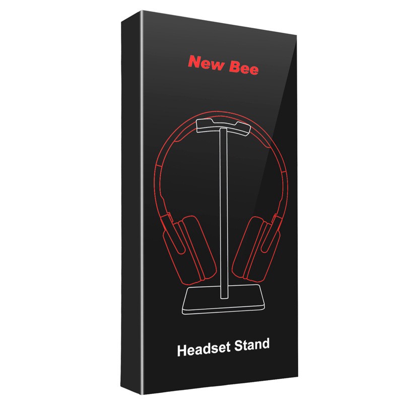 Headphone Stand Headset Holder New Bee Earphone Stand with Aluminum Supporting Bar Flexible Headrest ABS Solid Base for All Headphones Size