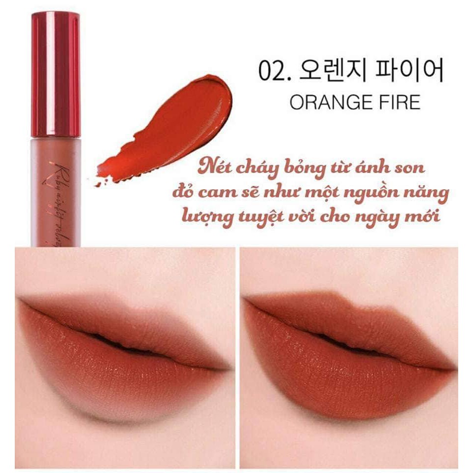 Son Kem Lì Lên Màu Siêu Chuẩn, Siêu Mịn Carenel Ruby Airfit Velvet Tint