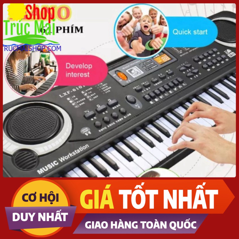 [ FREE SHIP ] Mua Đàn Piano - Bé Học Đàn Tại Nhà - Đàn Organ Cho Người Lớn Và Trẻ Em MQ-6106 - Bh 12 thang