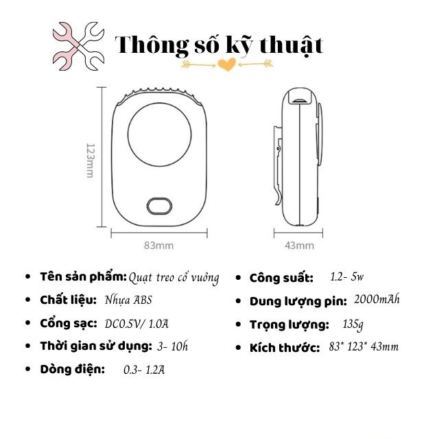 Quạt Đeo Cổ Mini Cầm Tay Hiển Thị Dung Lượng Pin - Quạt Để Bàn Màn Hình LED Thời Trang, Giải Nhiệt Mùa Hè Đi Du Lịch