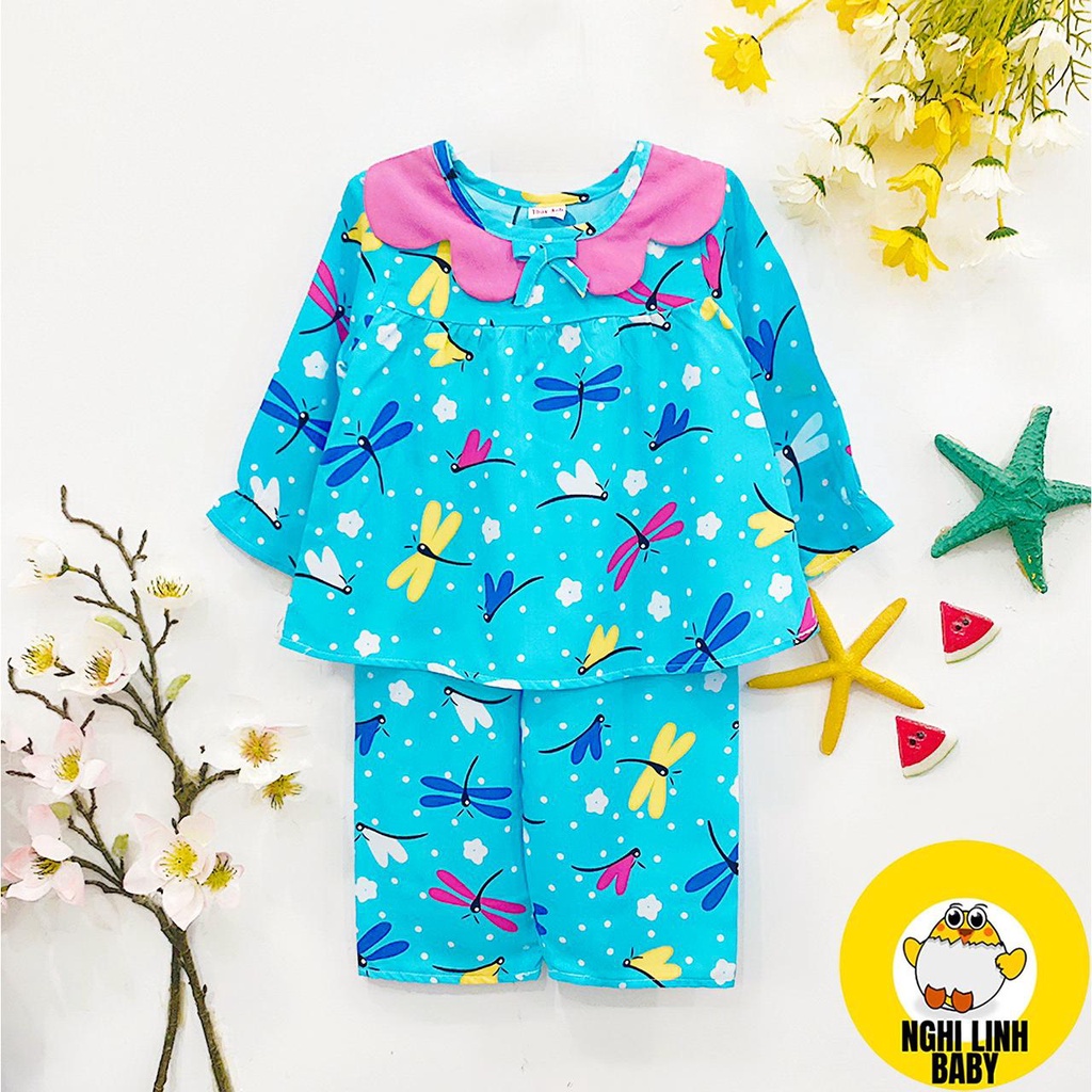 Bộ tole bé gái, đồ mặc có size 10&11 nhà tay dài quần dài  từ 19-20kg - Nghi Linh Baby