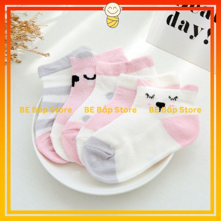 ⚡BÁN LỖ XIN ĐÁNH GIÁ 5 SAO⚡ Set 5 Đôi Tất Lưới Điều Hoà Cổ Thấp Cho Bé Giúp Thoáng Chân