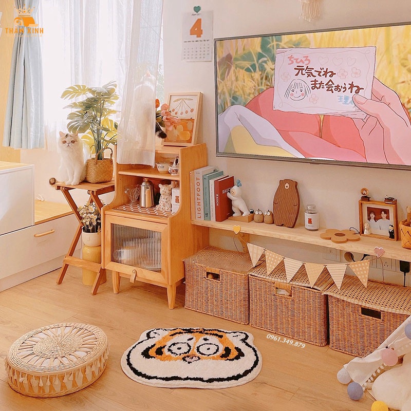 Thảm Lau Chân/Trải Sàn Mềm Mịn, Chống Trượt Hình Chú Hổ Dễ Thương