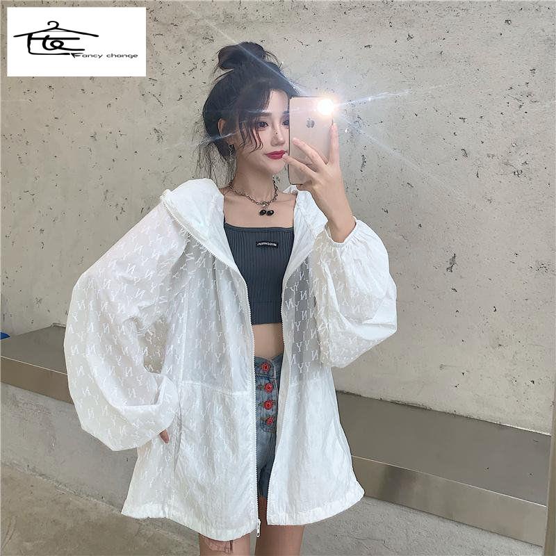 Áo Khoác Chống Nắng Mỏng Tay Dài Dáng Rộng Phản Quang Phong Cách Hàn Quốc Thời Trang Mùa Hè Cho Học Sinh