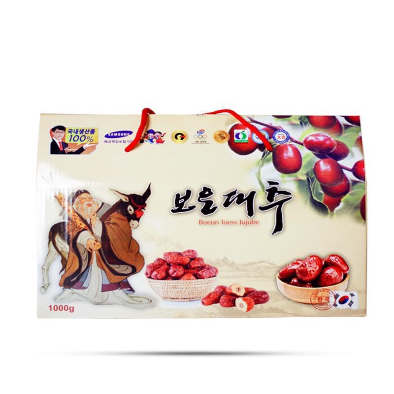 Táo đỏ sấy khô Hàn Quốc Boeun Loess Jujube - Hộp 1kg - Táo Boeun Loess Jujube 1kg